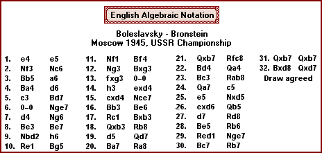 English Algebraic Notation Full Game Example